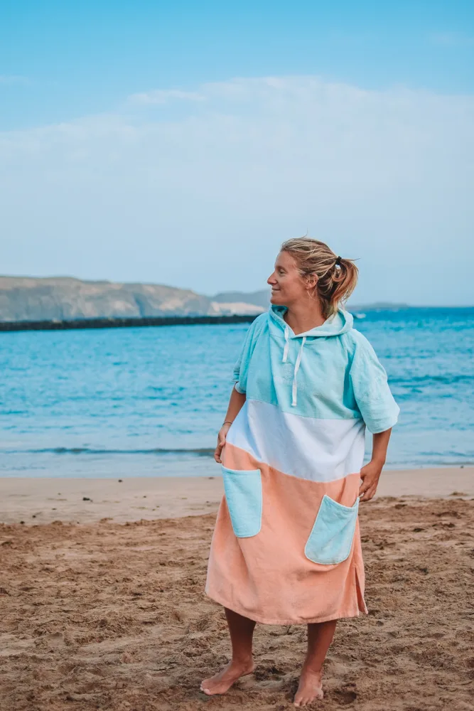Changing with my surf poncho